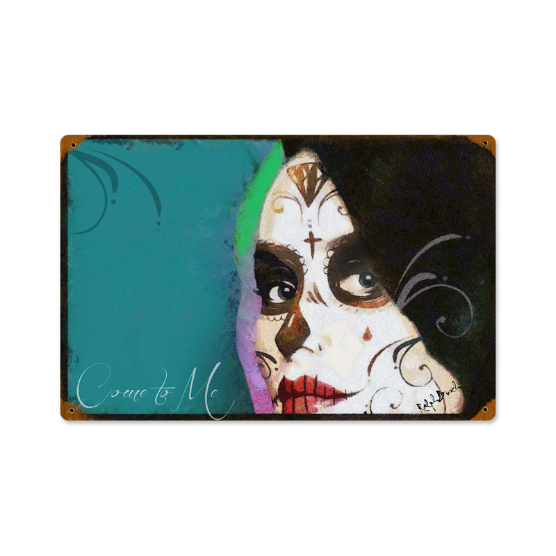 Come to Me, Pinup Girls, Vintage Metal Sign, 18 X 12 Inches