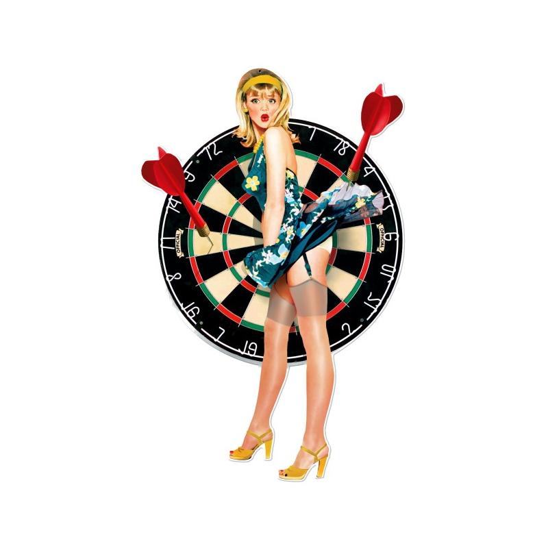 Bullseye Pinup, Pinup Girls, Custom Metal Shape, 18 X 28 Inches