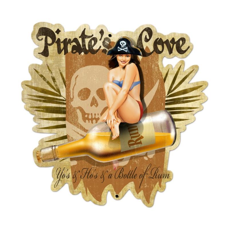 Pirates Cove, Pinup Girls, Custom Metal Shape, 23 X 24 Inches