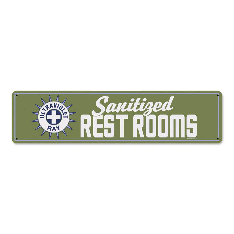Restrooms, Metal Sign, Metal Sign, 5 X 20 Inches