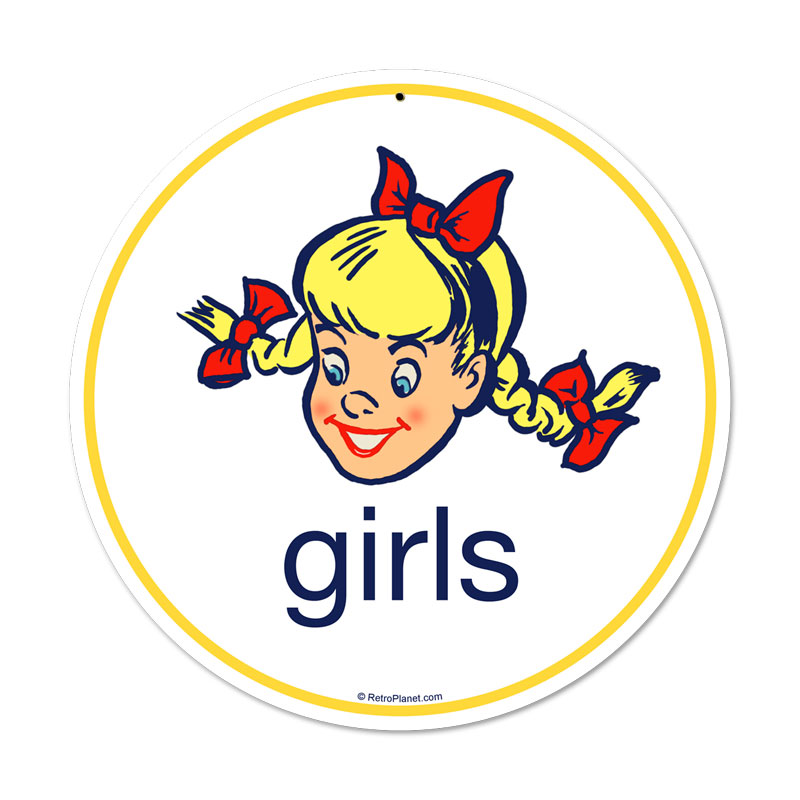 Girls, Home and Garden, Metal Sign, 14 X 14 Inches