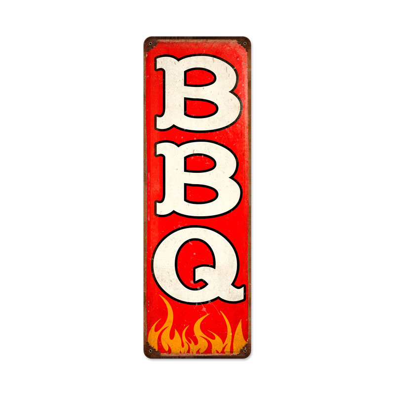 BBQ, Food and Drink, Vintage Metal Sign, 8 X 24 Inches