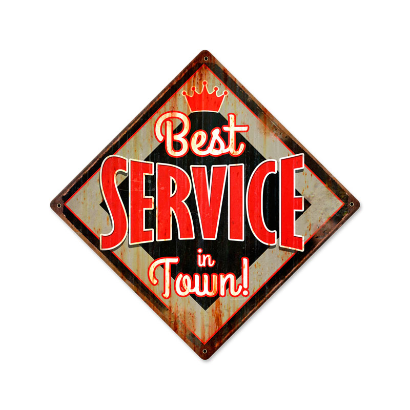 Best Service, Automotive, Metal Sign, 12 X 12 Inches