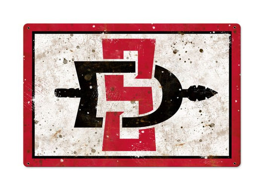 San Diego State Aztecs Wall Art, NCAA Rustic Metal Sign, Optional Rustic Wood Frame, College Teams, Mascots, and Sports