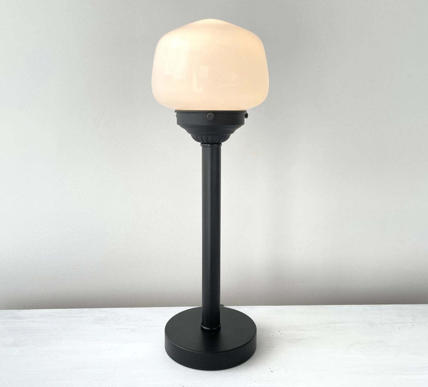 Schoolhouse Milk Glass Tall Table Lamp