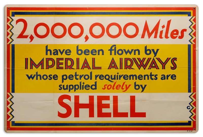Imperial Airways Gas, Licensed Products/Shell, Metal Sign, 24 X 16 Inches
