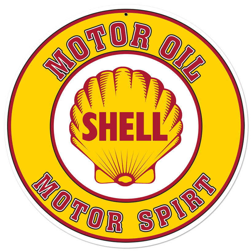 Shell Motor Oil Gasoline, Featured Artists/Shell, Round, 28 X 28 Inches