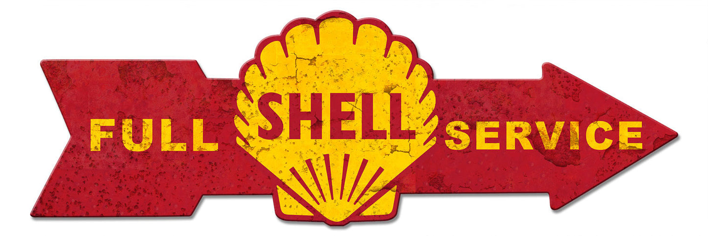 Full Service Shell Arrow Grunge, Featured Artists/Shell, Plasma, 32 X 10 Inches