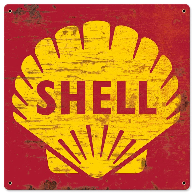 Shell 1961 Logo Grunge, Featured Artists/Shell, Satin, 18 X 18 Inches