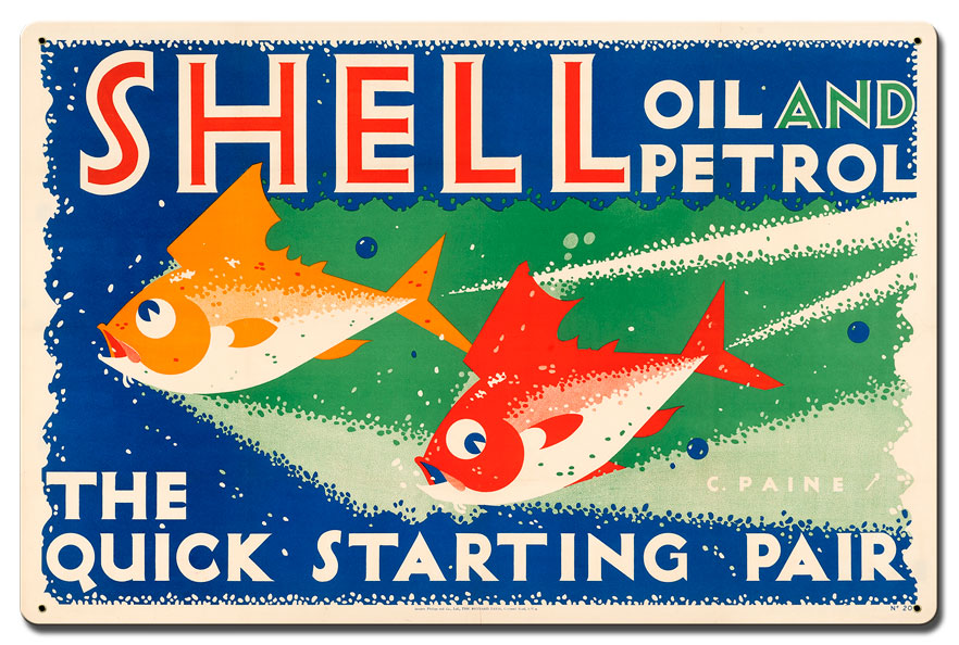The Quick Starting Pair Shell Oil Fish, Featured Artists/Shell, Satin, 24 X 16 Inches