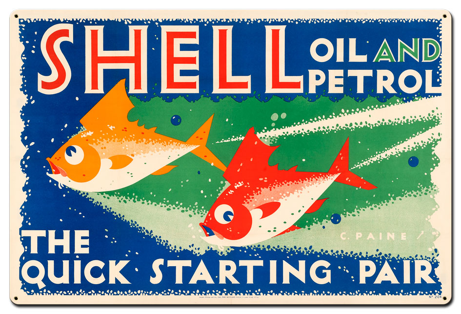 The Quick Starting Pair Shell Oil Fish, Featured Artists/Shell, Satin, 36 X 24 Inches