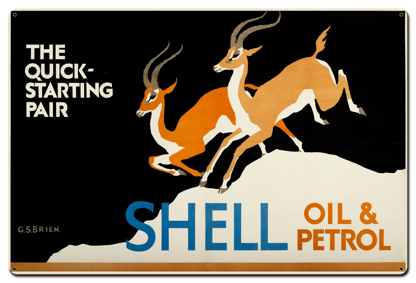 The Quick Starting Pair Shell Oil Gazelles, Featured Artists/Shell, Satin, 36 X 24 Inches