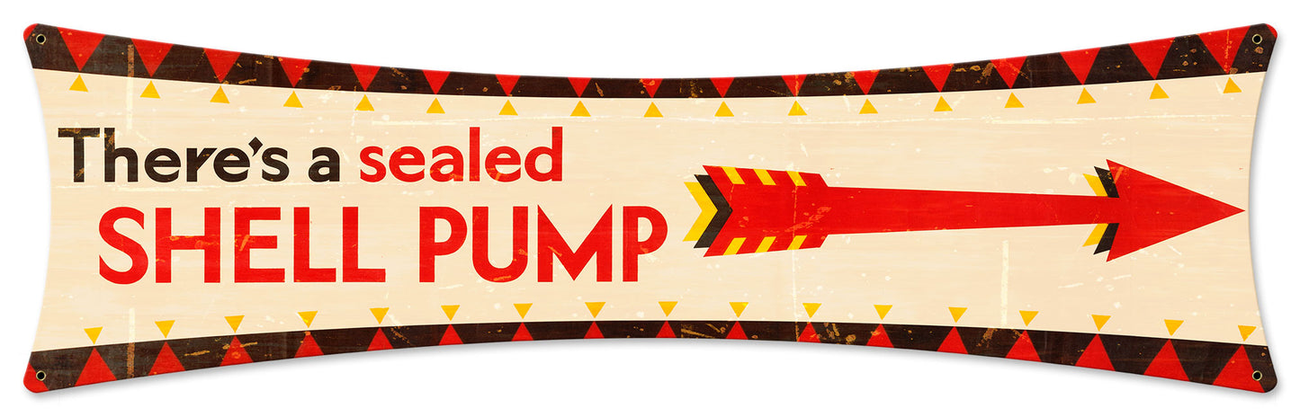 Shell There Seal Shell Pump Grunge, Featured Artists/Shell, Bowtie, 27 X 8 Inches