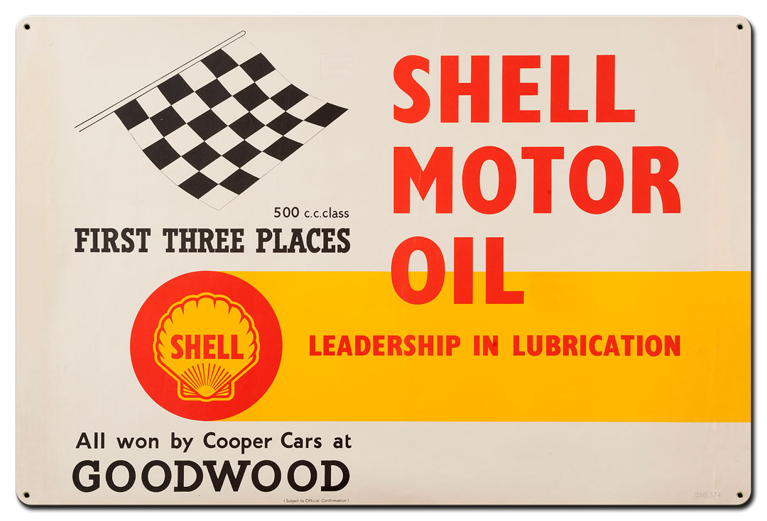 Shell Motor Oil First Three Places, Featured Artists/Shell, Satin, 36 X 24 Inches