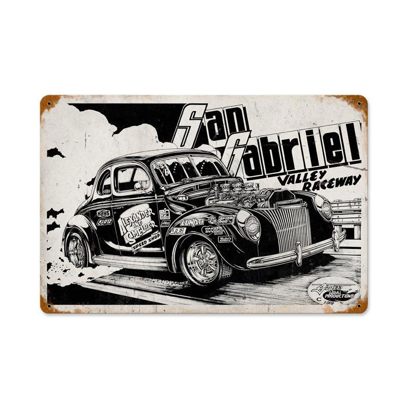 San Gabriel, Automotive, Vintage Metal Sign, 18 X 12 Inches