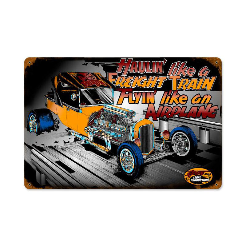 Hualin Freight Train, Automotive, Vintage Metal Sign, 18 X 12 Inches