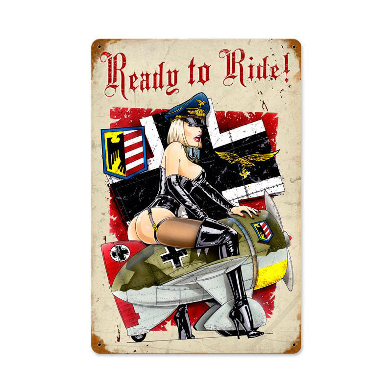 Frau Flyer, Axis Military, Vintage Metal Sign, 12 X 18 Inches