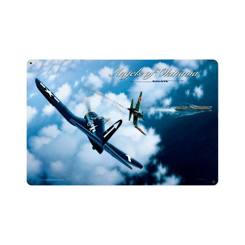 Angels of Okinawa, Aviation, Vintage Metal Sign, 18 X 12 Inches