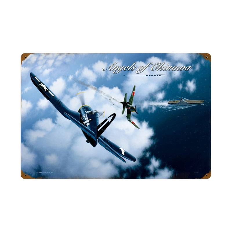 Angels of Okinawa, Aviation, Vintage Metal Sign, 24 X 16 Inches