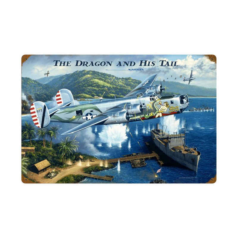 The Dragon Tail, Aviation, Vintage Metal Sign, 24 X 16 Inches
