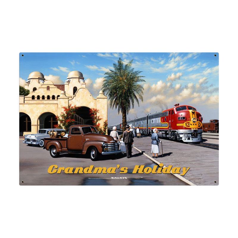 Grandmas Holiday, Automotive, Metal Sign, 36 X 24 Inches