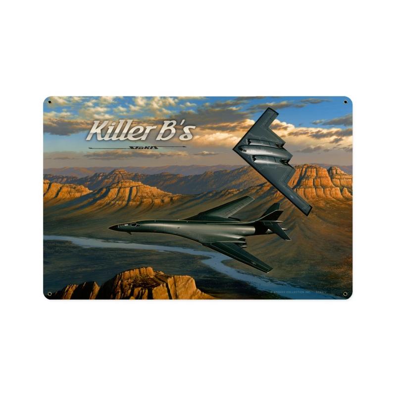 Killer Bees, Aviation, Vintage Metal Sign, 24 X 16 Inches