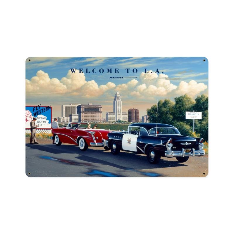 Welcome to LA, Automotive, Vintage Metal Sign, 12 X 18 Inches