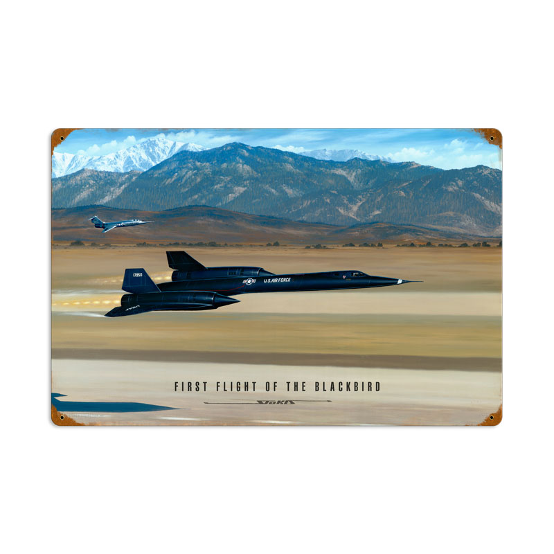 Flight of the Blackbird, Aviation, Vintage Metal Sign, 24 X 16 Inches