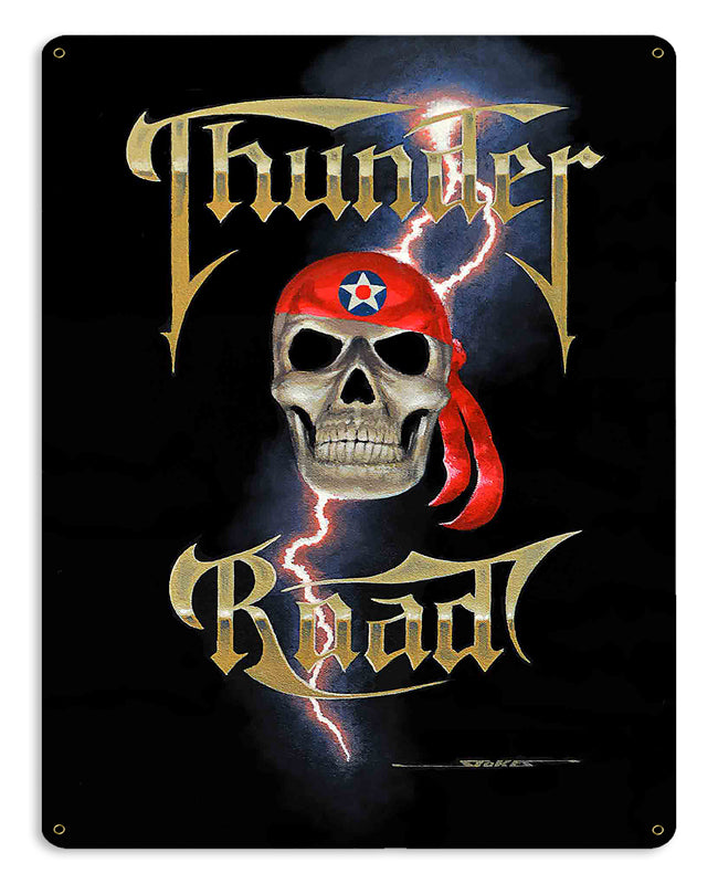 THUNDER ROAD, Featured Artists/Stan Stokes, Satin Metal Sign, 15 X 12 Inches