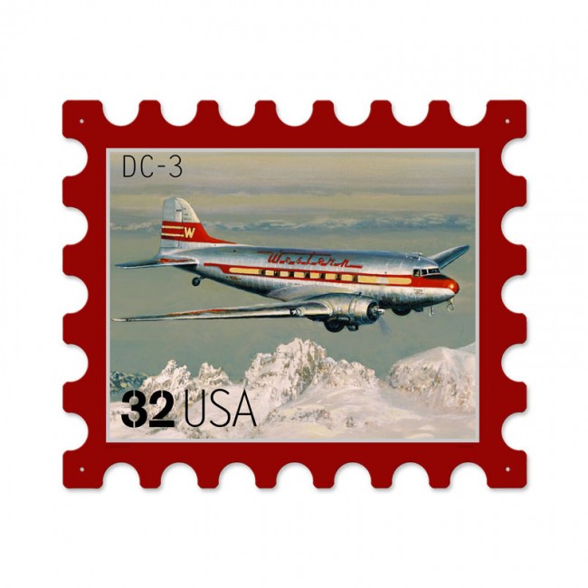 Western DC3, Aviation, Custom Metal Shape, 16 X 13 Inches