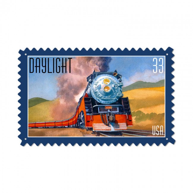 Daylight, Train and Rail, Custom Metal Shape, 24 X 15 Inches