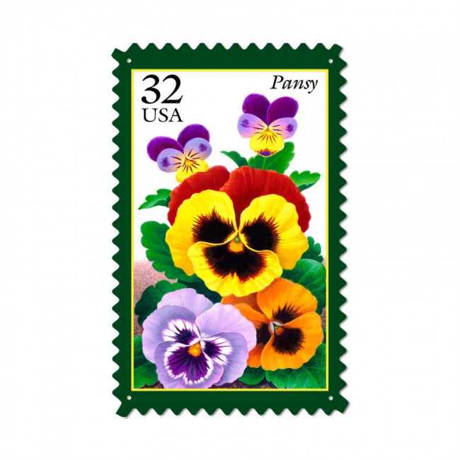 Pansy, Home and Garden, Custom Metal Shape, 15 X 24 Inches