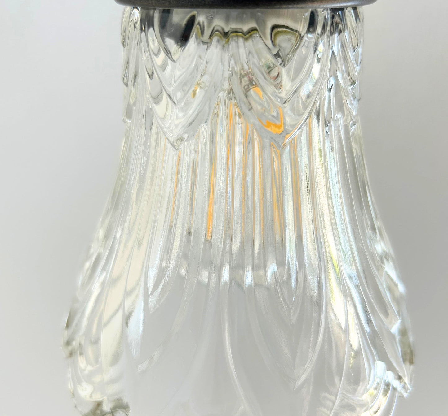 Clear Art-Deco Heavy Pressed Tulip Wall Sconce