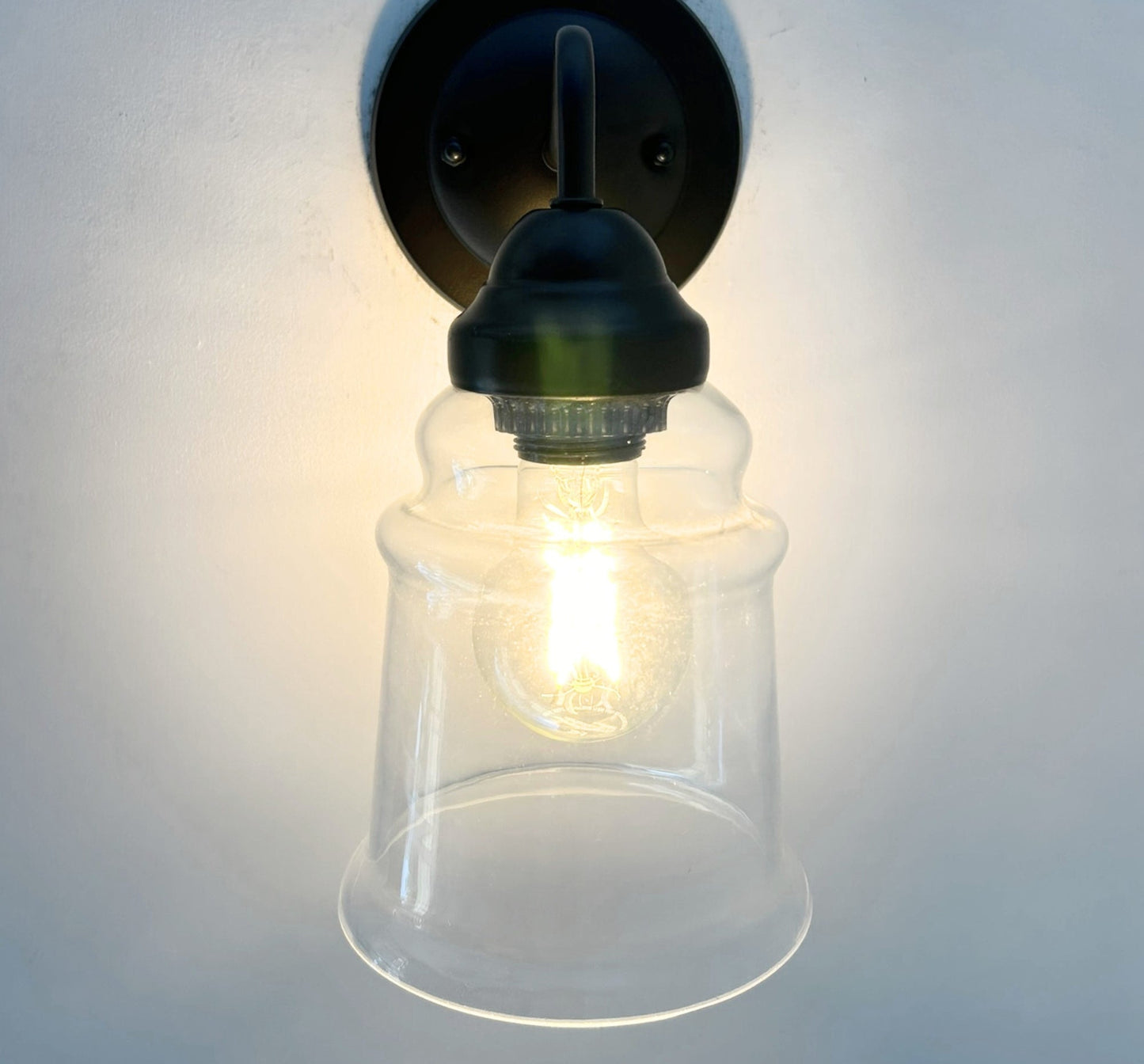 Clear Tiered Bell Wall Sconce