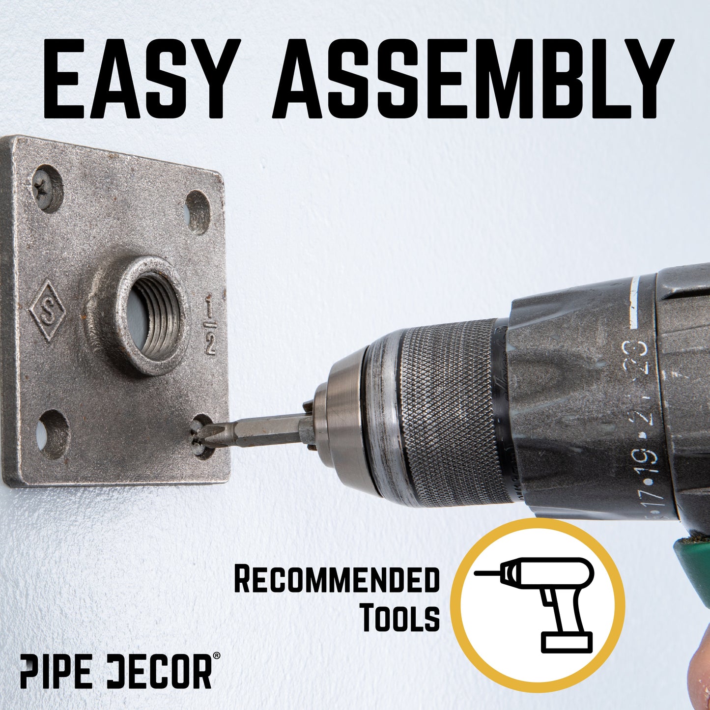 90 Degree Square Elbow Wall Hook Kit (2 Pack)