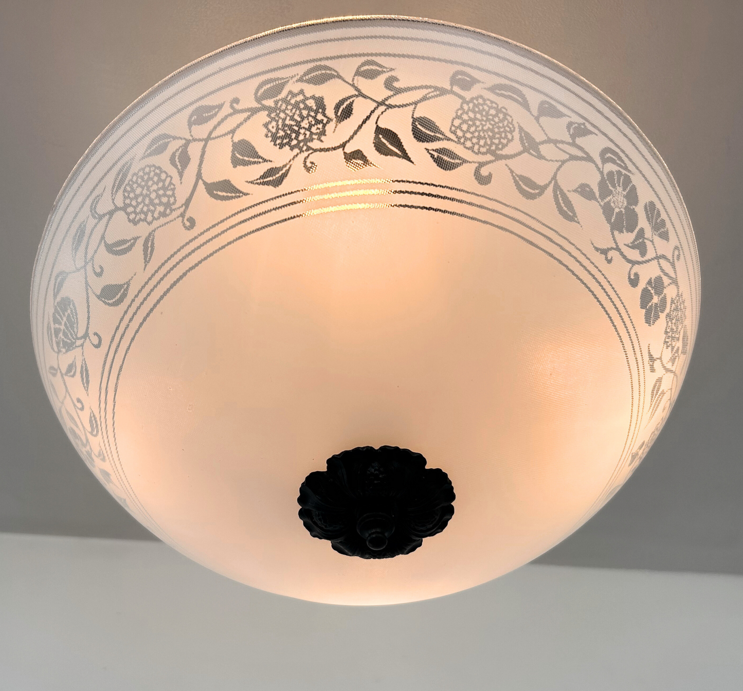 Floral Frost and Clear Vintage Antique Chandelier