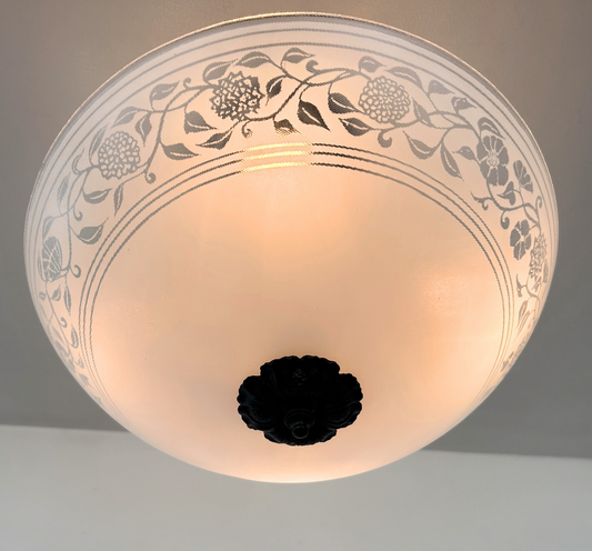 Floral Frost and Clear Vintage Antique Chandelier