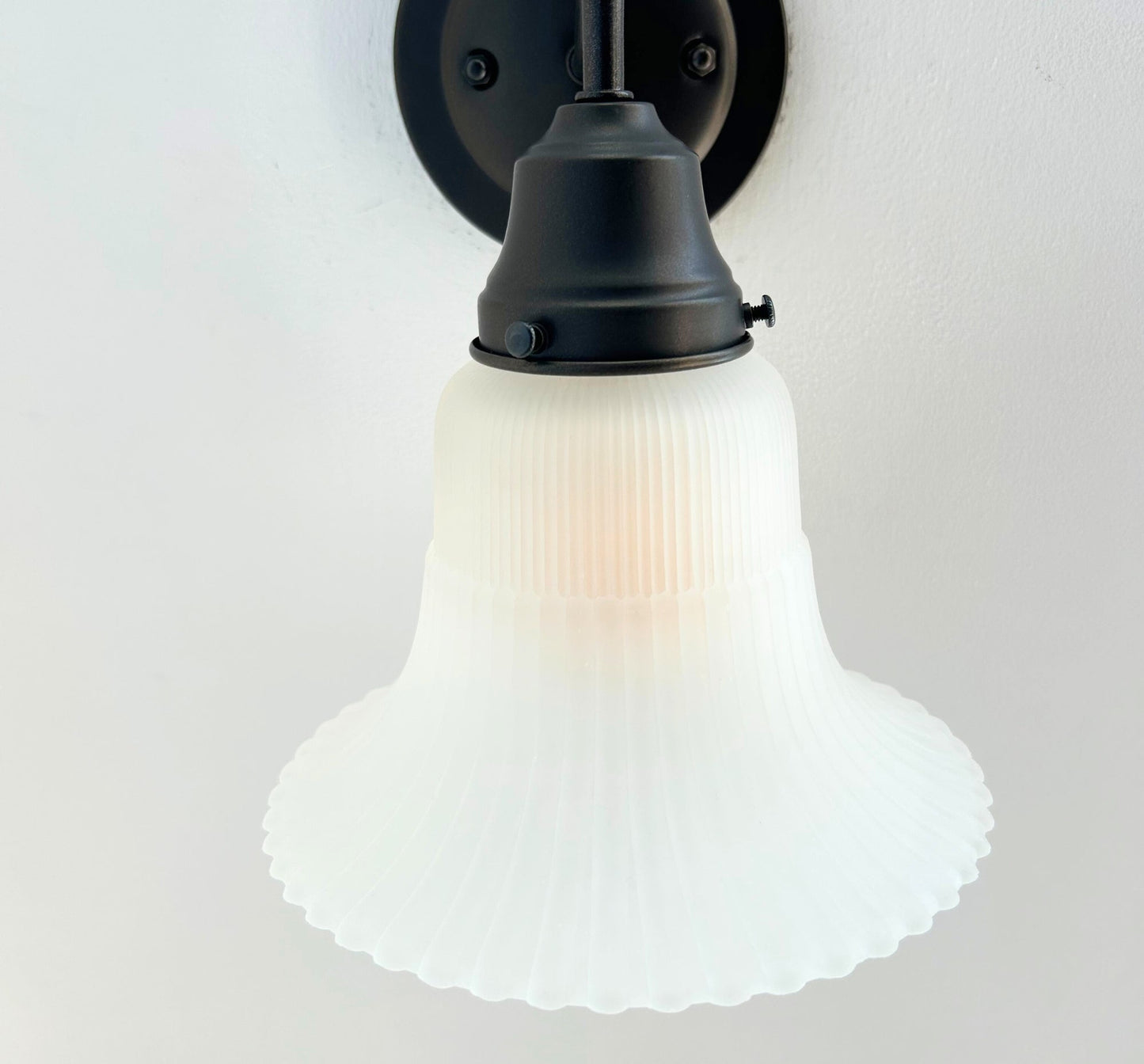 Large Antique Super Flare Frosted Glass Wall Sconce