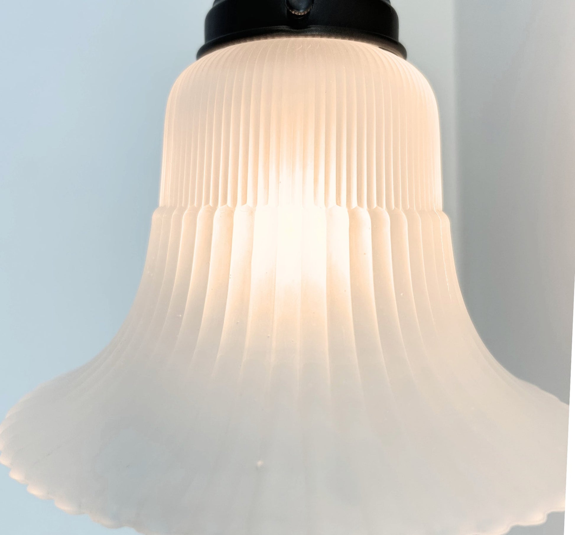 Large Antique Super Flare Frosted Glass Wall Sconce