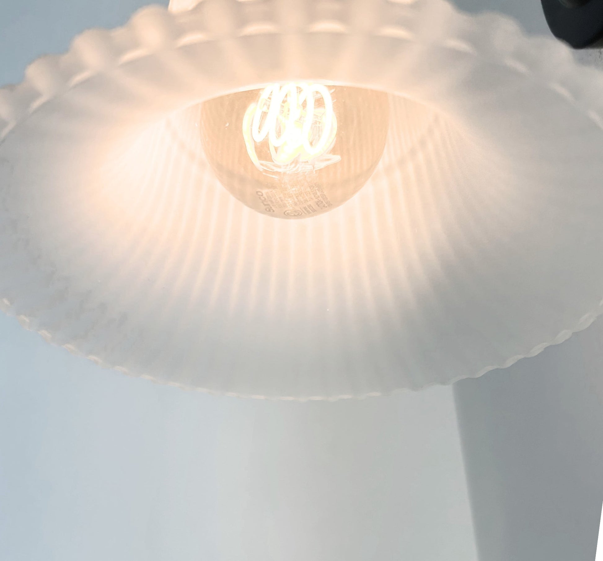 Large Antique Super Flare Frosted Glass Wall Sconce