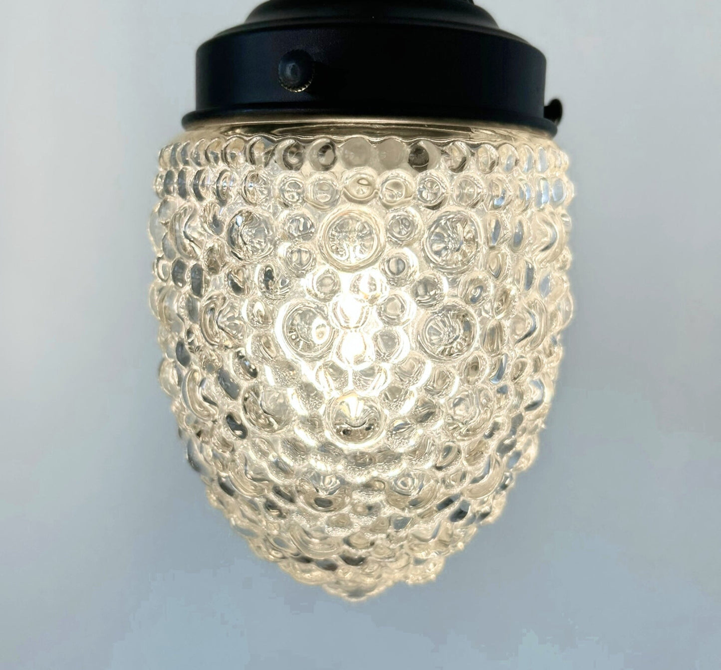 Antique Style "Torpedo" Tinted Teardrop Hobnail Pendant