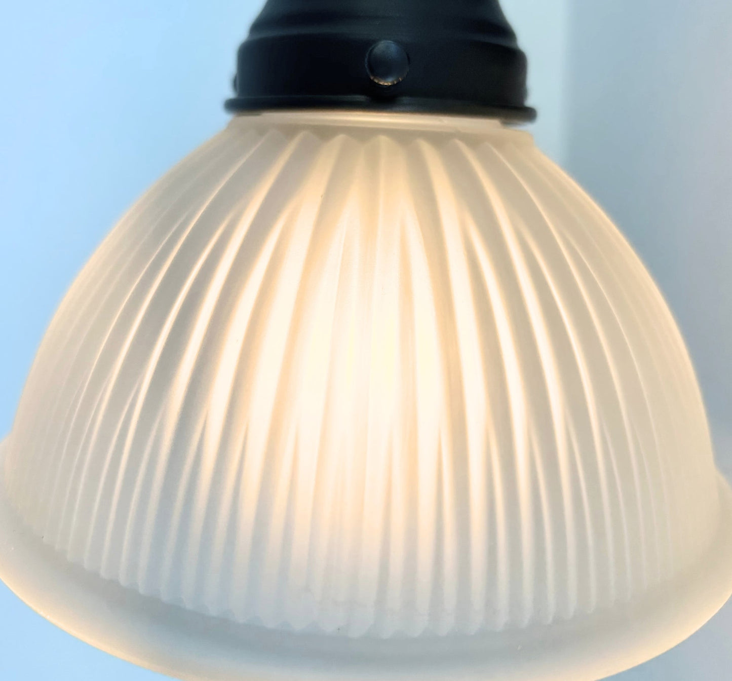 Frosted Glass Factory Holophane Wall Sconce Light Fixture