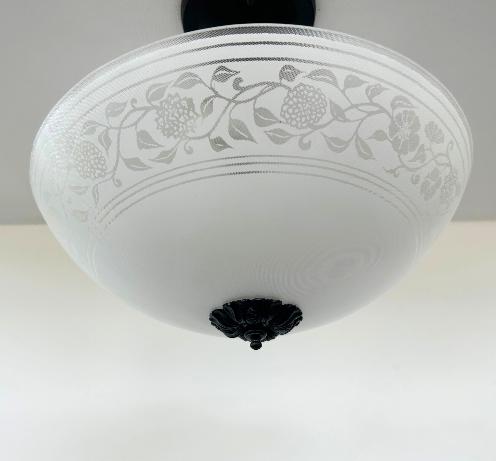 Floral Frost and Clear Vintage Antique Chandelier