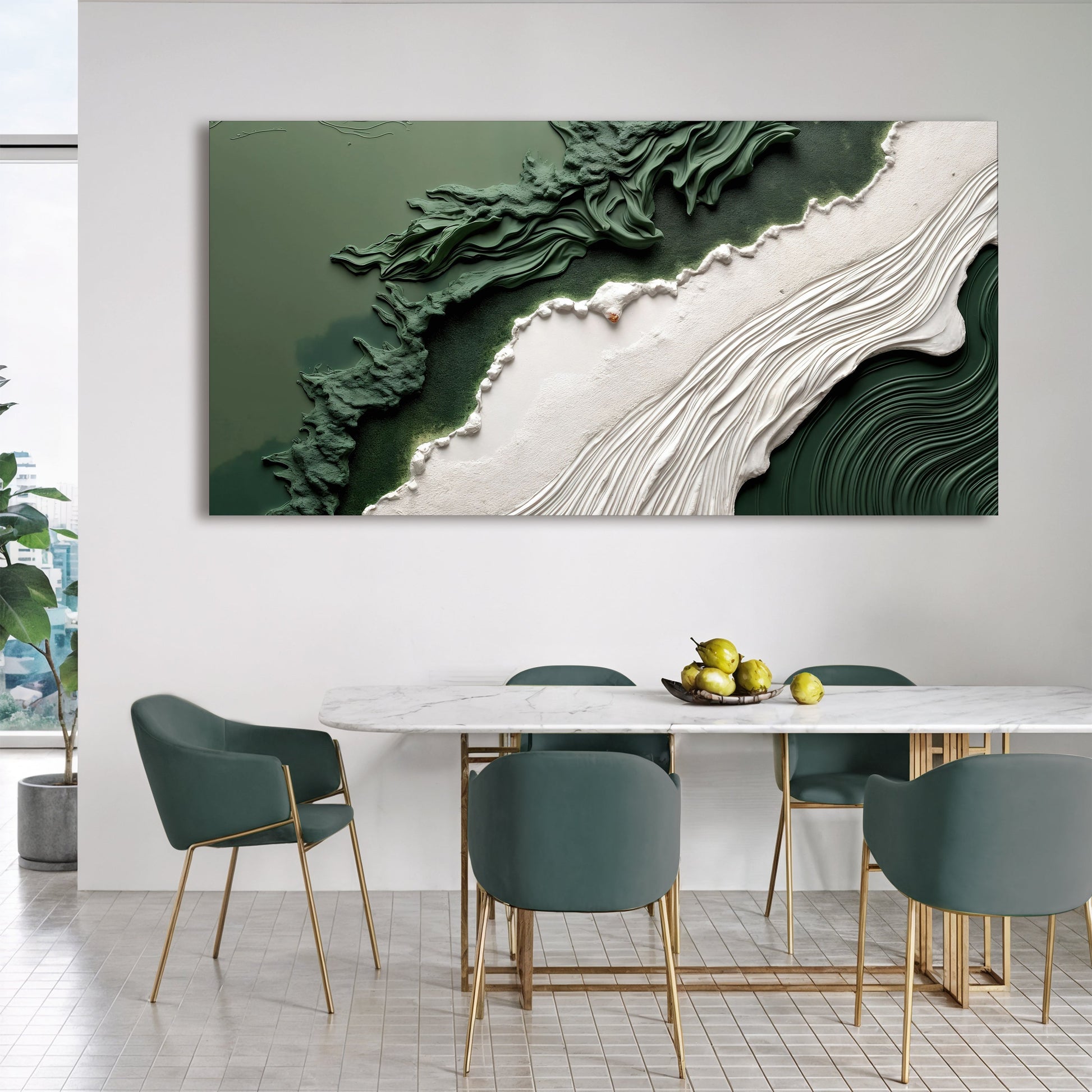 Green Rivers Abstract Wall Art VI