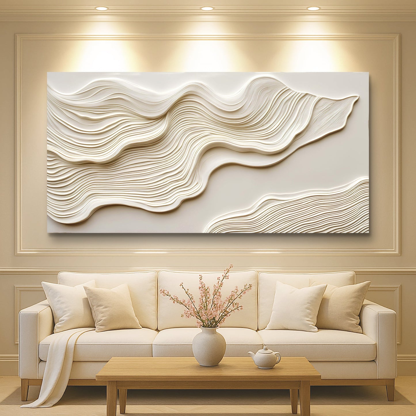 Ivory Impasto Abstract Wall Art