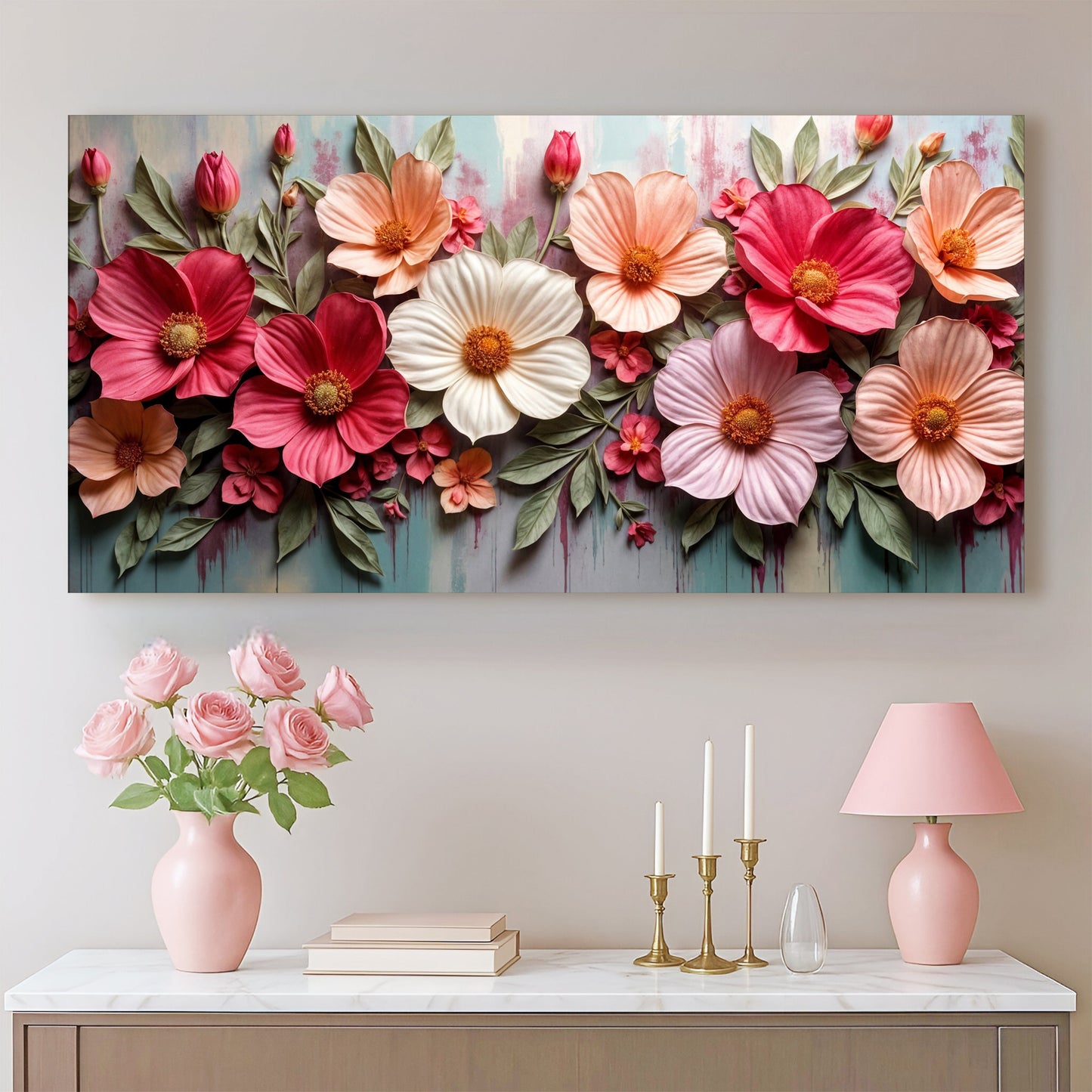 Colorful Floral Realistic Wall Art II