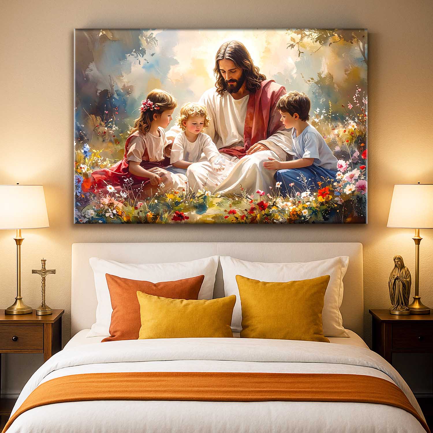Jesus With Children Faith Wall Art II