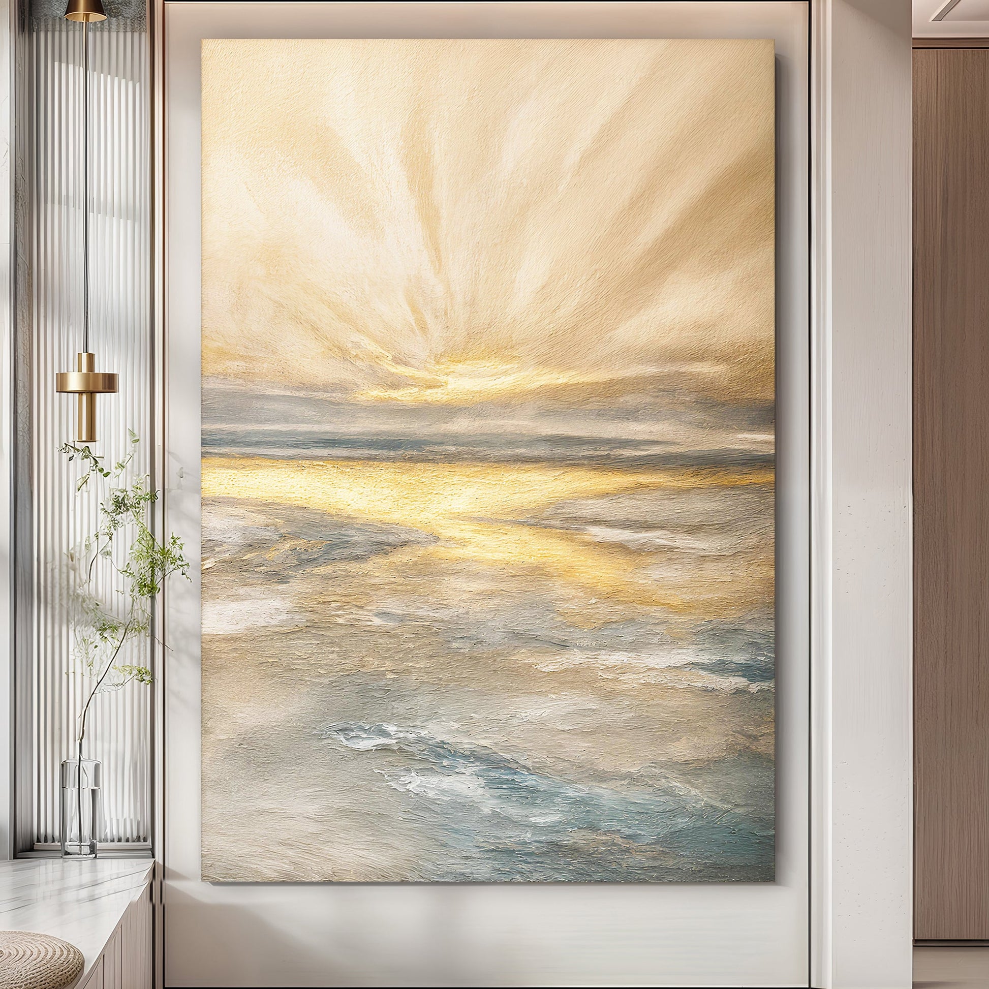 Abstract Sunrise By The Lakeside Wall Art
