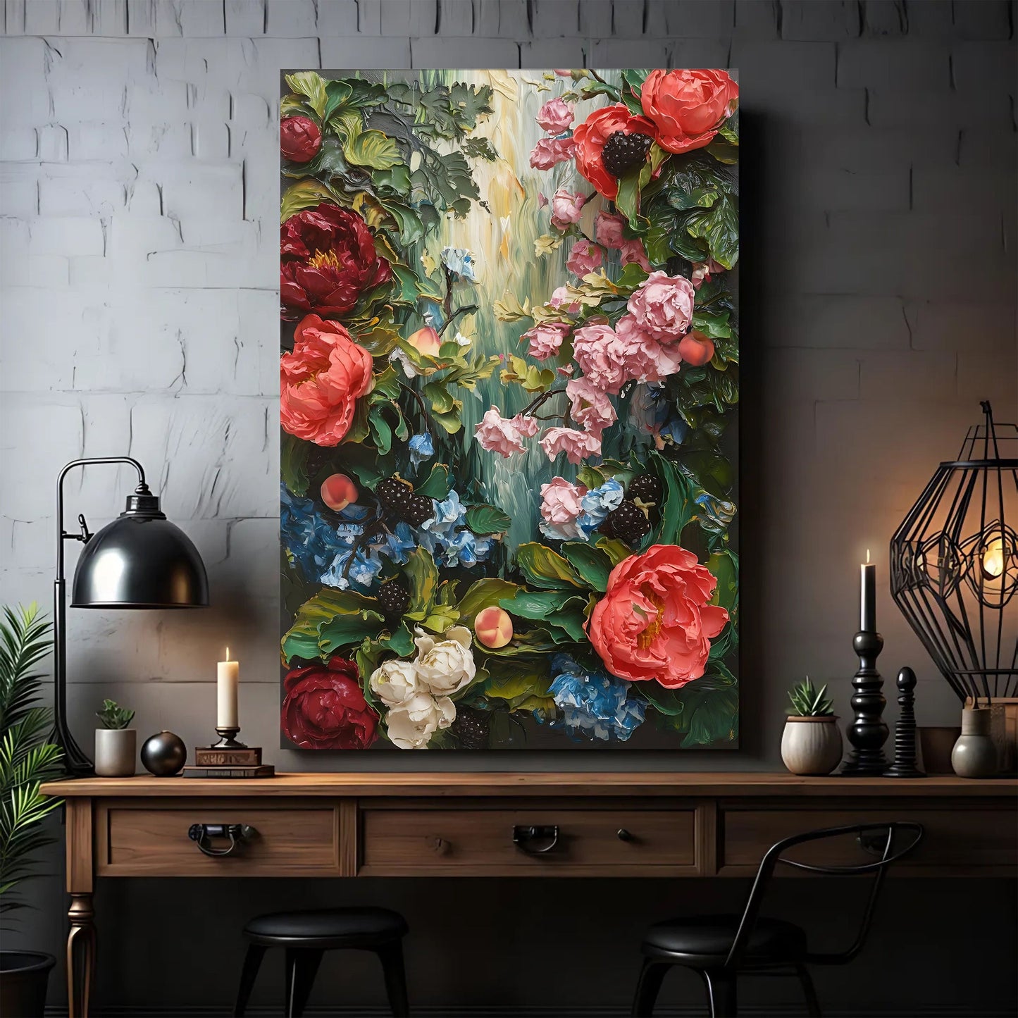 Garden Floral Impasto Wall Art