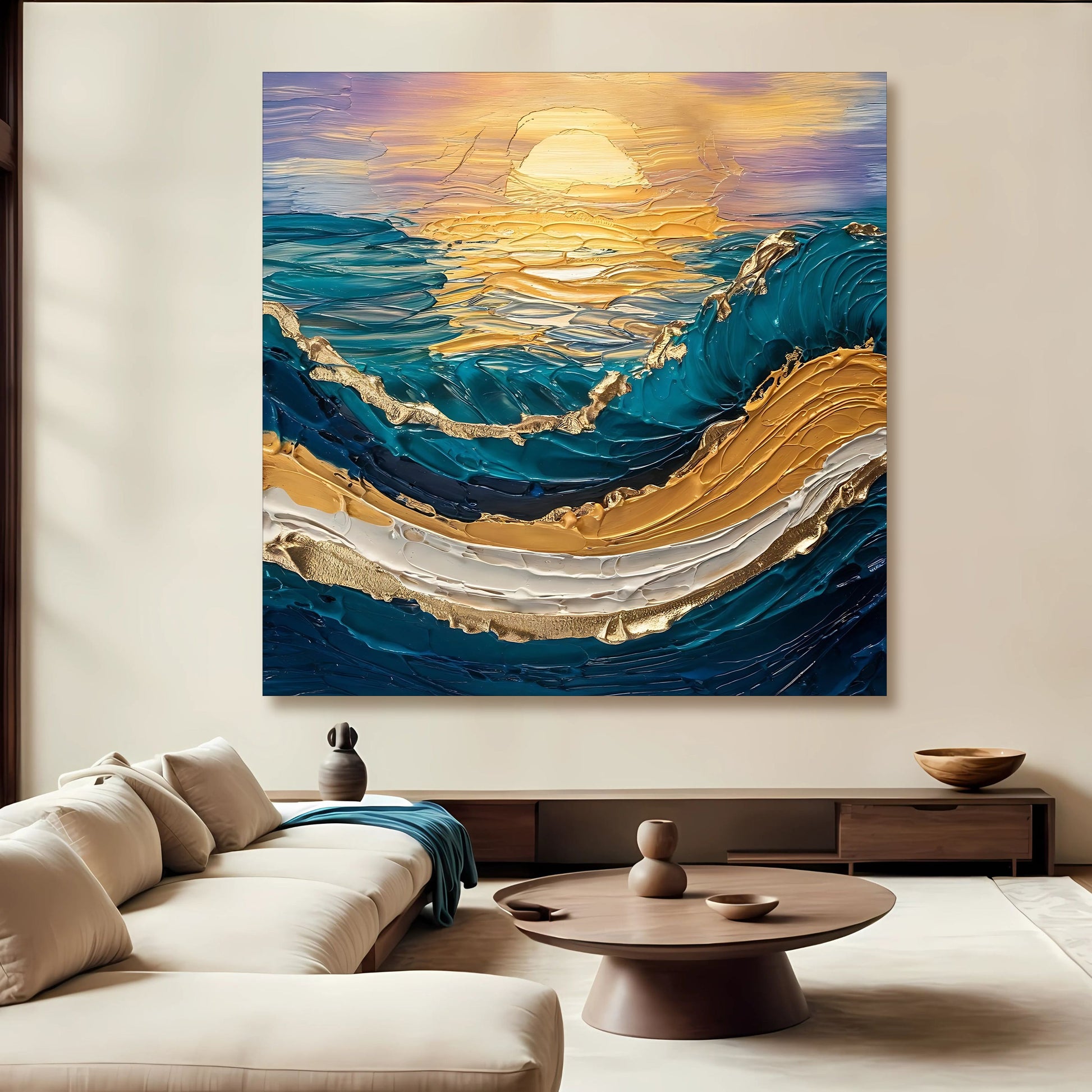 Golden Hour Impasto Wall Art